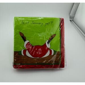 NWT Is‎ it January Yet? Santa Christmas Napkins 3 ply Design Design  20 pack